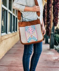 Jen & Co Brown & Pink Aztec Crossbody Handbag Handbags & Wallets