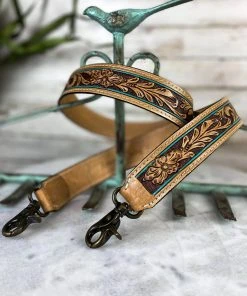 American Darling Handbags & Wallets Brown & Teal Floral Garland Purse Strap