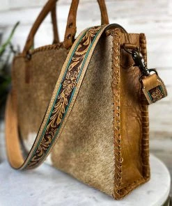 American Darling Handbags & Wallets Brown & Teal Floral Garland Purse Strap