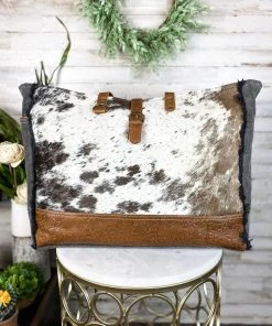 Myra Handbags & Wallets Cowhide Floral Tooled Weekender Bag