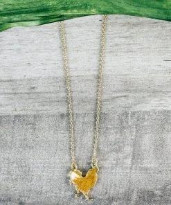 Blue Tortoise Brown & White Cowhide Rooster Necklace>> MEGA SALE <<