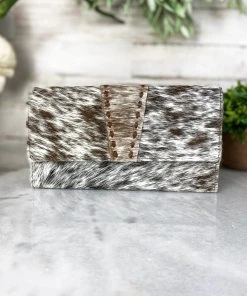 Myra Brown & White Josephine Cowhide Wallet Handbags & Wallets