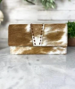 Myra Brown & White Josephine Cowhide Wallet Handbags & Wallets