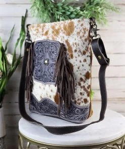 Myra Brown & White Splashes Cowhide Handbag – MEGA SALE – Stylish & Durable -The Cinchy Cowgirl Store Brown WhiteSplashesCowhideHandbag1 1080x