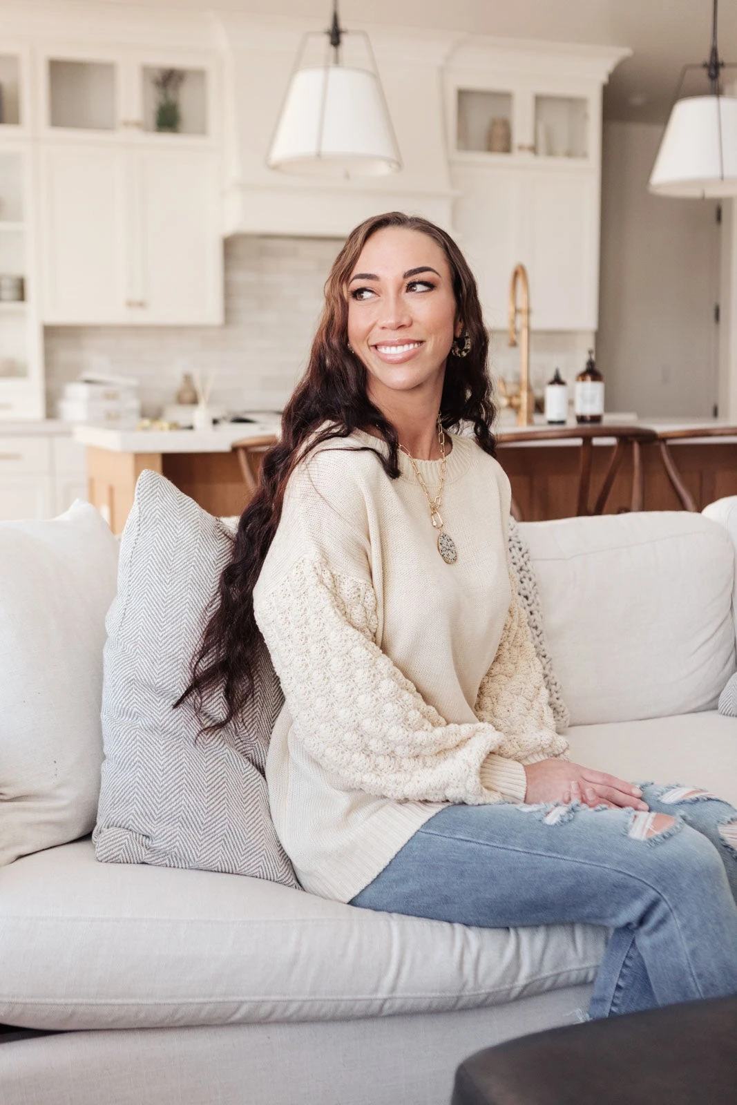 Ave Shops Bubbly B Sweater in Ivory | Cozy Cardigan for Women | Outerwear Essential 6 Ave Shops Bubbly B Sweater In Ivory Cardigans, Sweaters, Outerwear