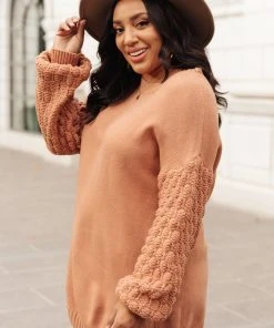 Ave Shops Bubbly B Sweater In Ginger Clothing