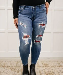 Ave Shops Bottoms & Jeans Buffalo Plaid Peek-A-Boo Skinnies