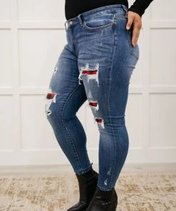 Ave Shops Bottoms & Jeans Buffalo Plaid Peek-A-Boo Skinnies