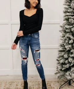 Ave Shops Bottoms & Jeans Buffalo Plaid Peek-A-Boo Skinnies