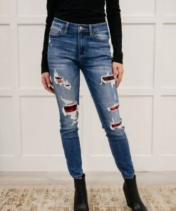 Ave Shops Bottoms & Jeans Buffalo Plaid Peek-A-Boo Skinnies