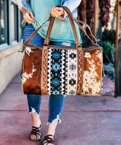Hopofly Bunkhouse Aztec Cowhide Weekender Bag