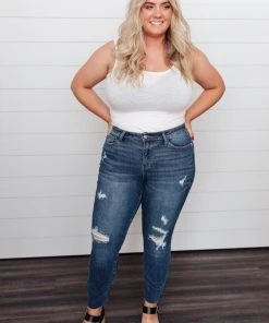 Ave Shops Vintage Indigo Cropped Skinny Jeans Bottoms & Jeans