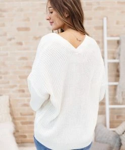 Ave Shops Clothing Buttoned Up Babe Sweater In Ivory