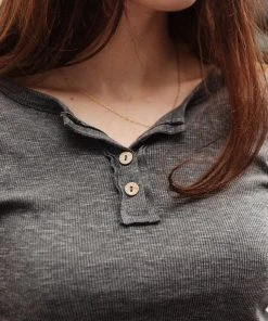 Ave Shops By The Fireplace Thermal Top In Charcoal Clothing