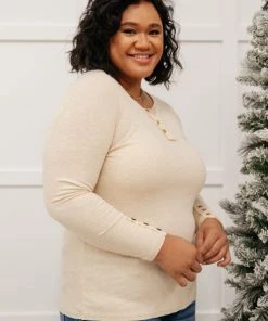 Ave Shops Clothing By The Fireplace Thermal Top In Oatmeal