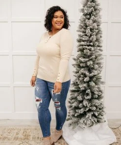 Ave Shops Clothing By The Fireplace Thermal Top In Oatmeal