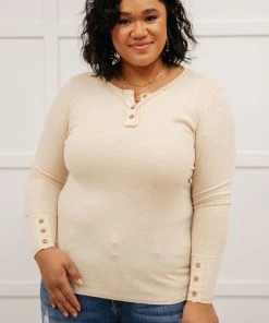Ave Shops Clothing By The Fireplace Thermal Top In Oatmeal