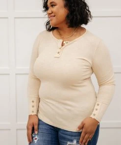 Ave Shops Clothing By The Fireplace Thermal Top In Oatmeal