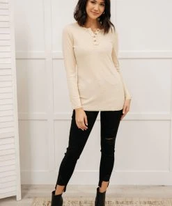 Ave Shops Clothing By The Fireplace Thermal Top In Oatmeal