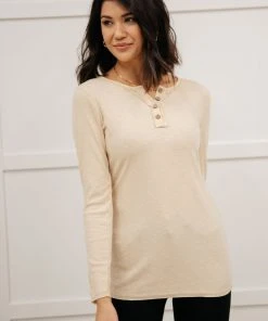 Ave Shops Clothing By The Fireplace Thermal Top In Oatmeal