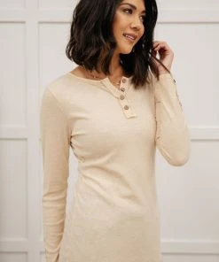 Ave Shops Clothing By The Fireplace Thermal Top In Oatmeal