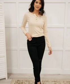 Ave Shops Clothing By The Fireplace Thermal Top In Oatmeal