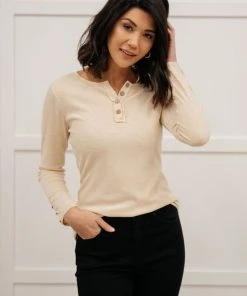 Ave Shops Clothing By The Fireplace Thermal Top In Oatmeal