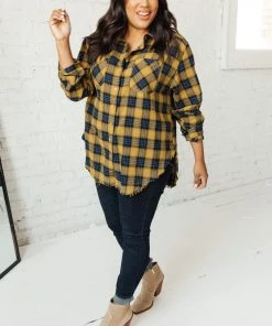 Ave Shops Long Sleeve Plaid Button Up Top | Cabin Views Design | Women's Casual Blouse 28 Ave Shops Long Sleeve Tops Cabin Views Plaid Button Up Top