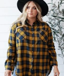 Ave Shops Long Sleeve Plaid Button Up Top | Cabin Views Design | Women's Casual Blouse 22 Ave Shops Long Sleeve Tops Cabin Views Plaid Button Up Top