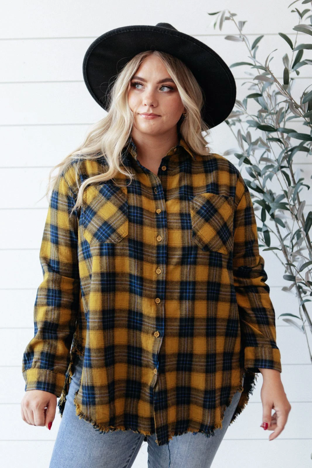 Ave Shops Long Sleeve Plaid Button Up Top | Cabin Views Design | Women's Casual Blouse 6 Ave Shops Long Sleeve Tops Cabin Views Plaid Button Up Top