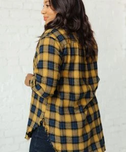 Ave Shops Long Sleeve Plaid Button Up Top | Cabin Views Design | Women's Casual Blouse 31 Ave Shops Long Sleeve Tops Cabin Views Plaid Button Up Top