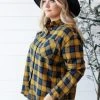 Ave Shops Long Sleeve Plaid Button Up Top | Cabin Views Design | Women's Casual Blouse 1 Ave Shops Long Sleeve Tops Cabin Views Plaid Button Up Top