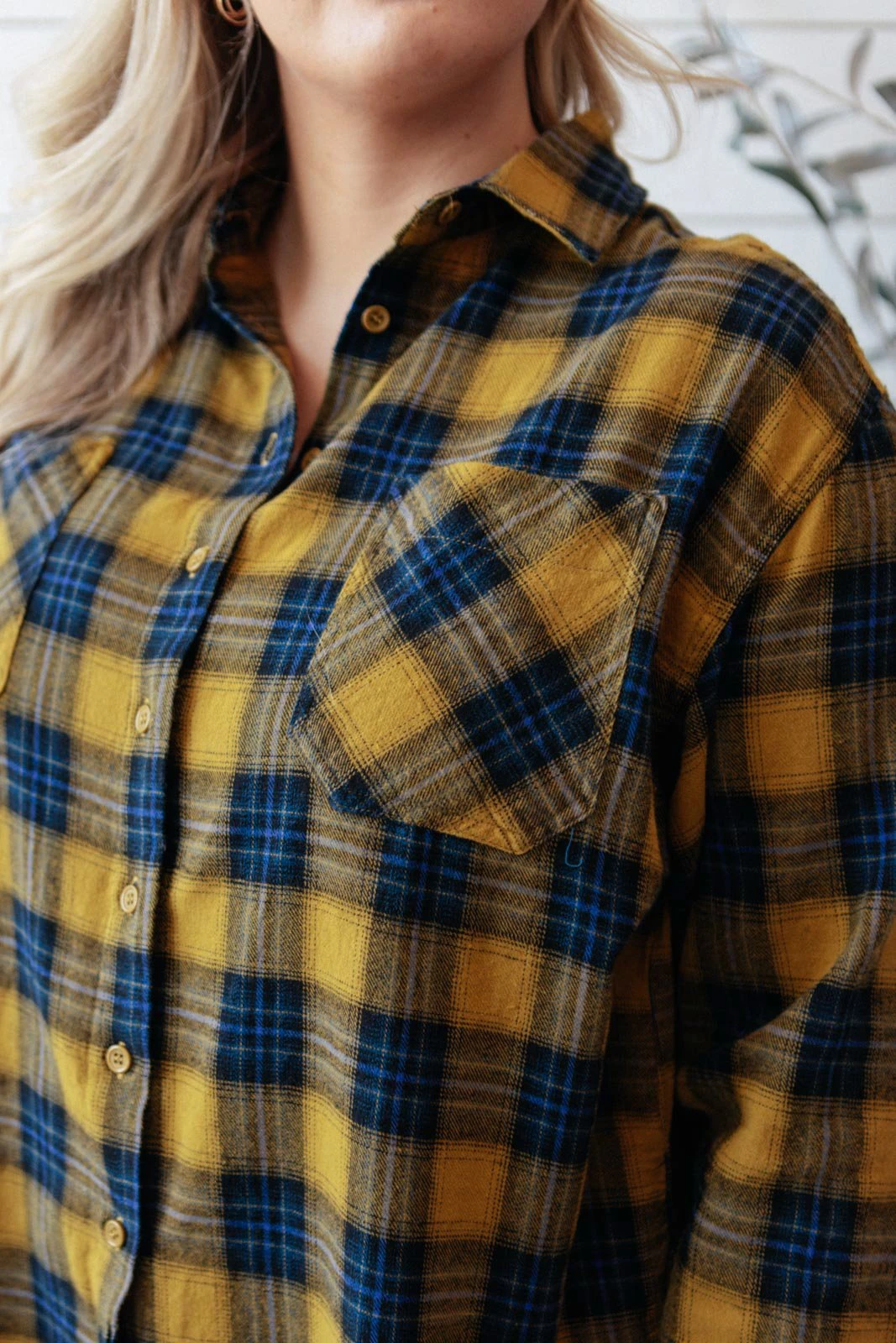 Ave Shops Long Sleeve Plaid Button Up Top | Cabin Views Design | Women's Casual Blouse 8 Ave Shops Long Sleeve Tops Cabin Views Plaid Button Up Top