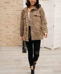 Ave Shops Can't Be Tamed Shacket In Brown Clothing