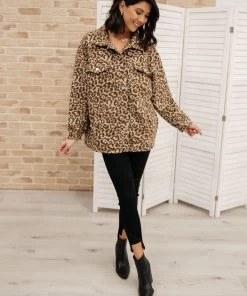 Ave Shops Can't Be Tamed Shacket In Brown Clothing