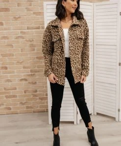 Ave Shops Can't Be Tamed Shacket In Brown Clothing