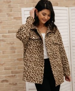 Ave Shops Can't Be Tamed Shacket In Brown Clothing