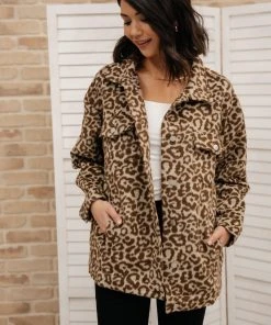 Ave Shops Can't Be Tamed Shacket In Brown Clothing