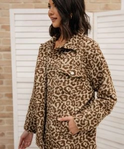 Ave Shops Can't Be Tamed Shacket In Brown Clothing