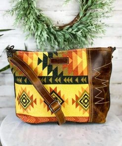 Sixtease Canary Yellow Aztec Crossbody