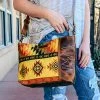 Sixtease Canary Yellow Aztec Crossbody