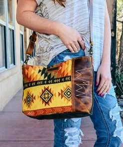 Sixtease Canary Yellow Aztec Crossbody