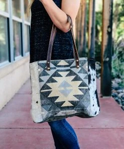 Myra Handbags & Wallets Canvas Cowhide Aztec Handbag