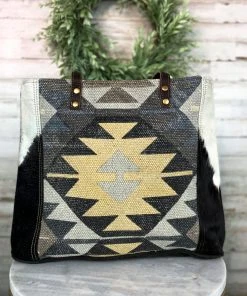 Myra Handbags & Wallets Canvas Cowhide Aztec Handbag