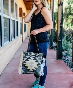 Myra Handbags & Wallets Canvas Cowhide Aztec Handbag