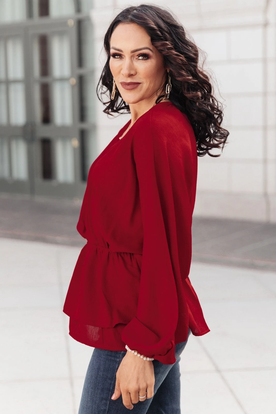 Ave Shops Catch Me There Burgundy Long Sleeve Blouse - Stylish Women's Top 10 Ave Shops Catch Me There Blouse In Burgundy Clothing