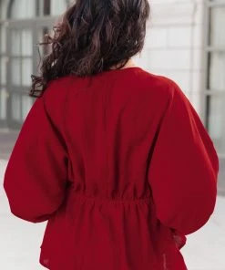 Ave Shops Catch Me There Burgundy Long Sleeve Blouse - Stylish Women's Top 24 Ave Shops Catch Me There Blouse In Burgundy Clothing