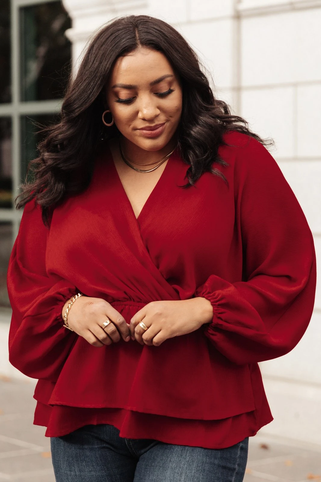 Ave Shops Catch Me There Burgundy Long Sleeve Blouse - Stylish Women's Top 9 Ave Shops Catch Me There Blouse In Burgundy Clothing