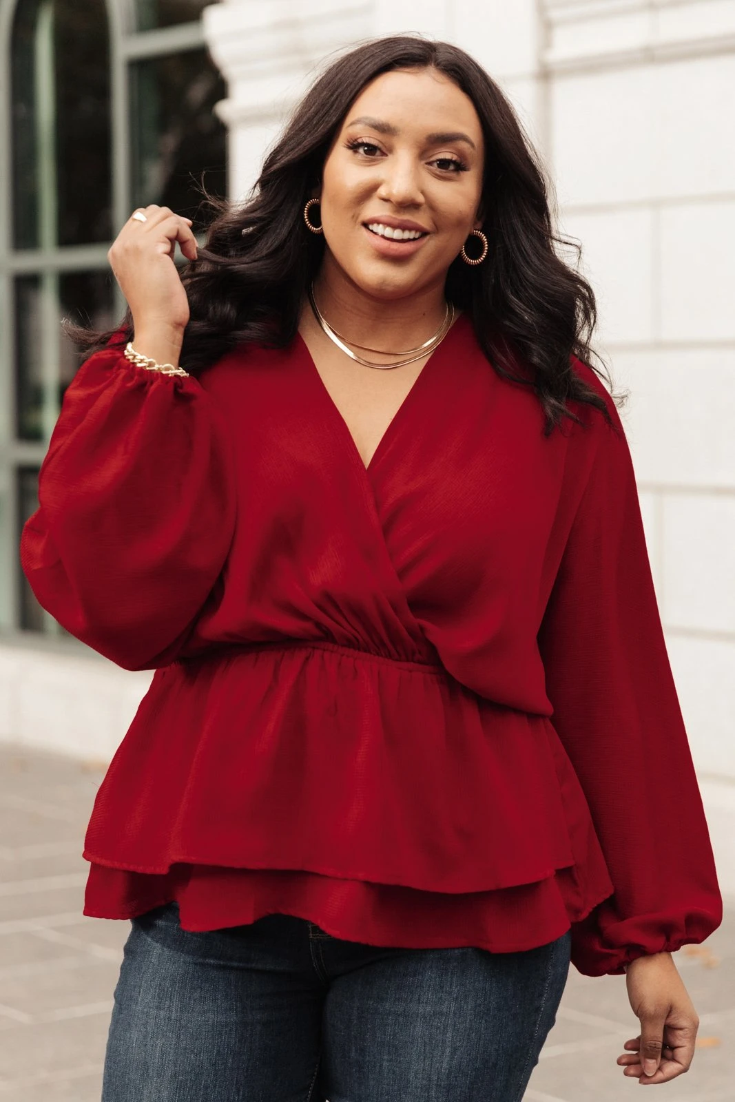 Ave Shops Catch Me There Burgundy Long Sleeve Blouse - Stylish Women's Top 7 Ave Shops Catch Me There Blouse In Burgundy Clothing