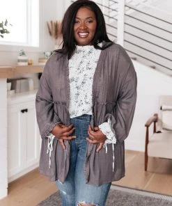 Ave Shops Clothing Chantal Cardigan In Slate